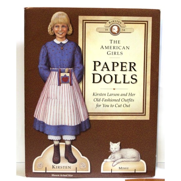 American Girl Kirsten Paper Dolls Kit Cut Out Old Fashioned Outfits Pleasant Co - Picture 1 of 13